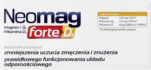 Suplement diety Neomag forte D3, tabletki Neomag