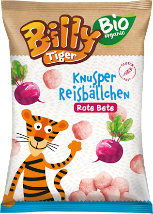 Kindersnack Knusper Reisbällchen Rote Bete, ab 3 Jahren  Billy Tiger