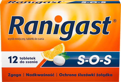 Tabletki do ssania na zgagę i nadkwaśność RANIGAST SOS