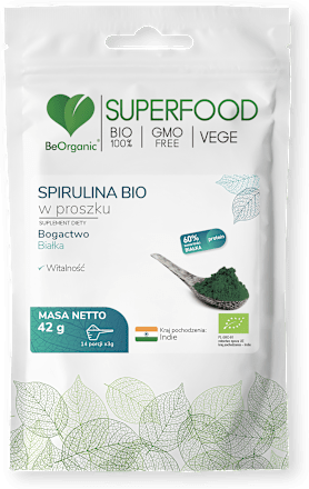 Spirulina BIO w proszku BeOrganic