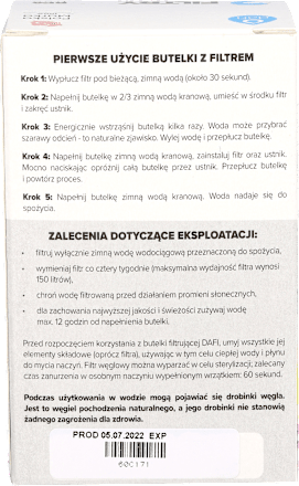 Filtry do wszystkich rodzajów butelek filtrujących Dafi Dafi