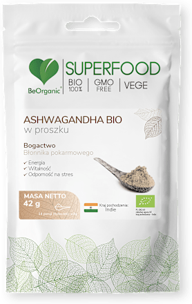 Ashwagandha BIO w proszku BeOrganic