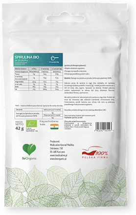 Spirulina BIO w proszku BeOrganic