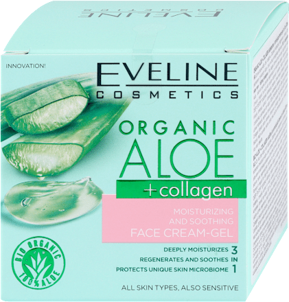 Organic Aloe+collagen gel-krema za lice EVELINE COSMETICS