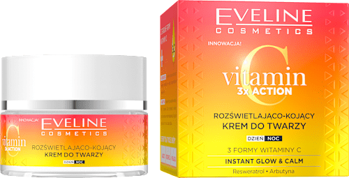 Krem rozświetlająco-kojący na dzień/noc Vitamin C 3xAction EVELINE COSMETICS