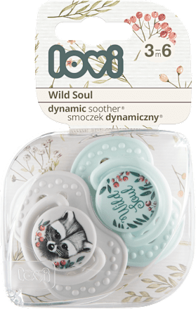 Dynamický silikónový cumlík Wild Soul, modrý - 3-6 m LOVI