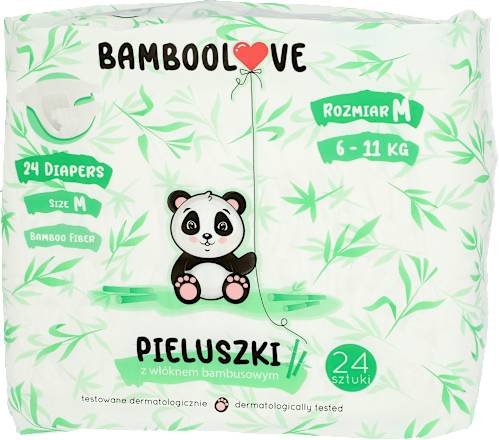 Pieluszki jednorazowe bambusowe, rozmiar M 6-11 kg Bamboolove