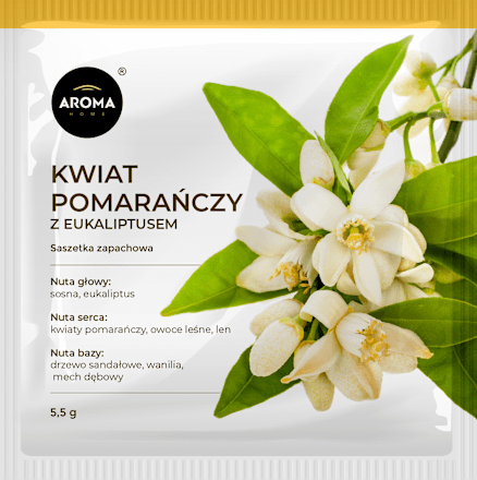 Saszetka zapachowa, kwiat pomarańczy z eukaliptusem AROMA HOME