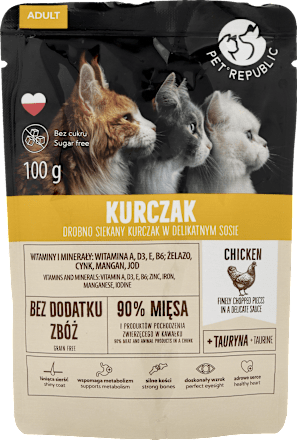 Saszetka dla kota ADULT, fileciki z kurczakiem PetRepublic