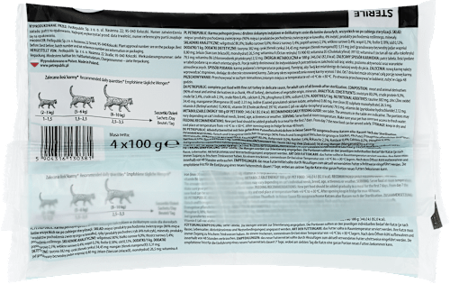 Mokra karma dla kota Steril, tuńczyk i indyk, saszetka, (4x100g) PetRepublic