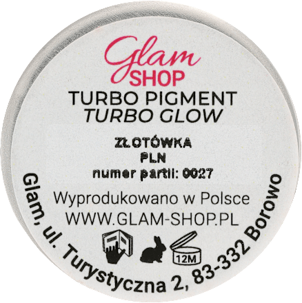 Pigment prasowany- Turbo Glow kolor ZŁOTÓWKA Glam SHOP