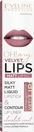 Set za ličenje ustnic OH! my VELVET Lips MATT LIP KIT 13 Brownie Biscotti  EVELINE COSMETICS