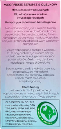 Istota Natury Serum do włosów  z 9 olejków do olejowania, wegańskie, 99% naturalne  Bioelixire