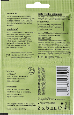 masking multipeeling maseczka aktywnie wygładzająca 3w1 tołpa