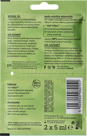 masking multipeeling maseczka aktywnie wygładzająca 3w1 tołpa
