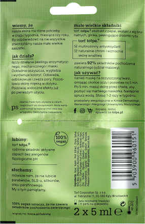 masking multipeeling maseczka aktywnie wygładzająca 3w1 tołpa