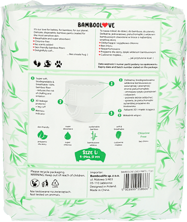 Pieluchomajtki bambusowe L 9-14 kg Bamboolove