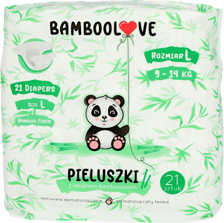 Pieluszki jednorazowe bambusowe, rozmiar L 9-14 kg Bamboolove