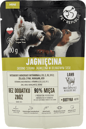 Saszetka dla psa MINI, fileciki z jagnięciną PetRepublic