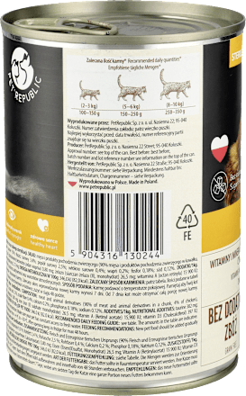 Mokra karma dla kota Steril, kawałki w sosie z kurczakiem, puszka PetRepublic