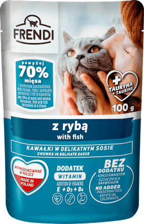 Saszetka dla kota - kawałki w sosie z rybą FRENDI