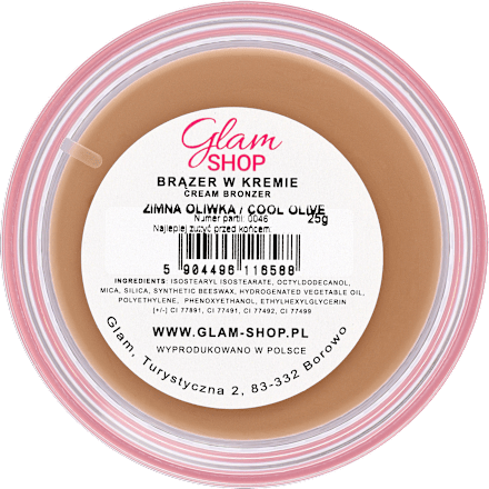 Brązer w kremie kolor ZIMNA OLIWKA  Glam SHOP