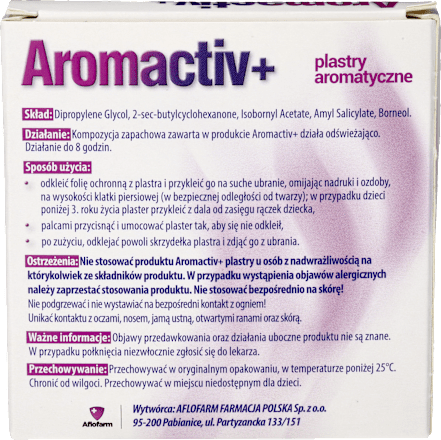 Plastry aromatyczne Aromactiv+  AFLOFARM