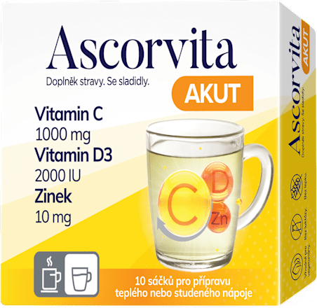 AKUT vitamín C, vitamín D3 a zinek Ascorvita