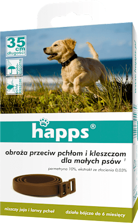 Obroża przeciw pchłom i kleszczom dla małych psów happs