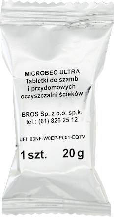 Tabletki do szamb i przydomowych oczyszczalni ścieków Microbec Ultra BROS