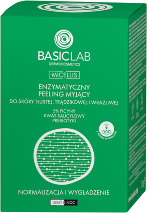 Peeling enzymatyczny myjący do skóry tłustej Dermocosmetics Micellis BASICLAB