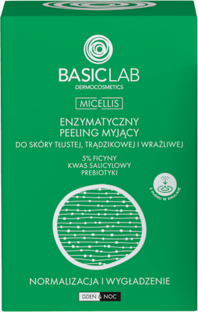 Peeling enzymatyczny myjący do skóry tłustej Dermocosmetics Micellis BASICLAB