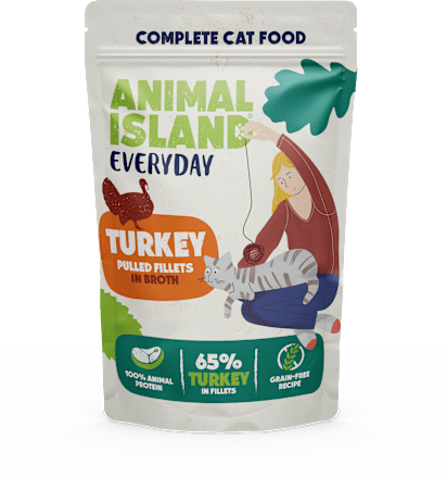 Karma mokra dla kota, fileciki z indyka w rosole ANIMAL ISLAND