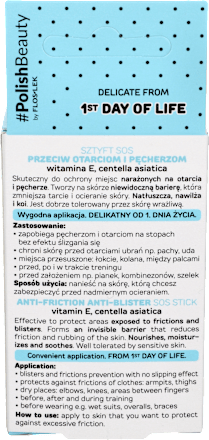 Sztyft SOS przeciw otarciom i pęcherzom witamina E centella asiatica Balerina