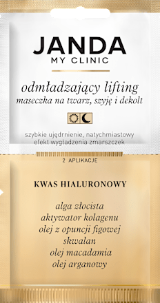 Maseczka na twarz, szyję i dekolt odmładzający lifting  JANDA