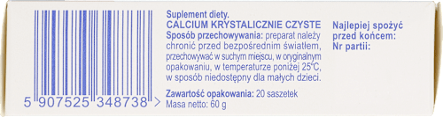 Calcium krystalicznie czyste, mleczan wapnia 3000 mg, saszetki UNIPHAR