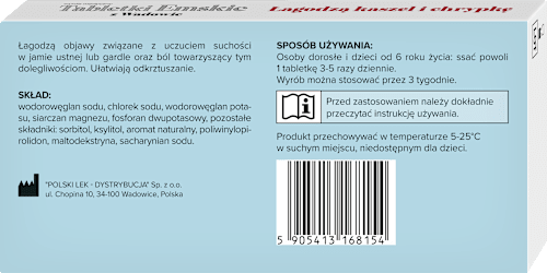 Tabletki Emskie z Wadowic, pastylki do ssania Polski Lek