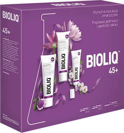 Zestaw 45+ krem na dzień + krem na noc + krem do oczu i ust Bioliq