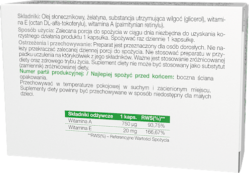 Suplement diety Witamina A + E, kapsułki INV Poland