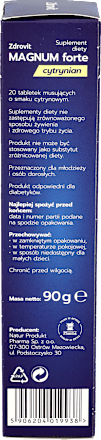 Suplement diety Magnum forte Cytrynian, tabletki musujące  ZDROVIT