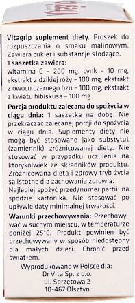 Suplement diety wspomagający odporność Vitagrip, saszetki  DR VITA