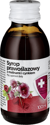 Suplement diety Syrop prawoślazowy z malinami i cynkiem AFLOFARM