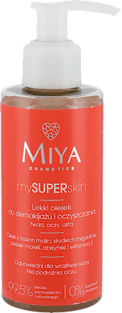 mySUPERskin Lekki Olejek do demakijażu i oczyszczania twarzy, oczu,ust Miya
