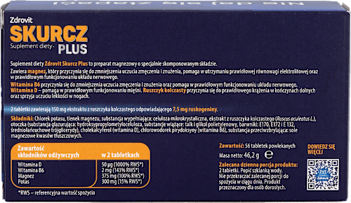 Suplement diety ZDROVIT SKURCZ, tabletki ZDROVIT