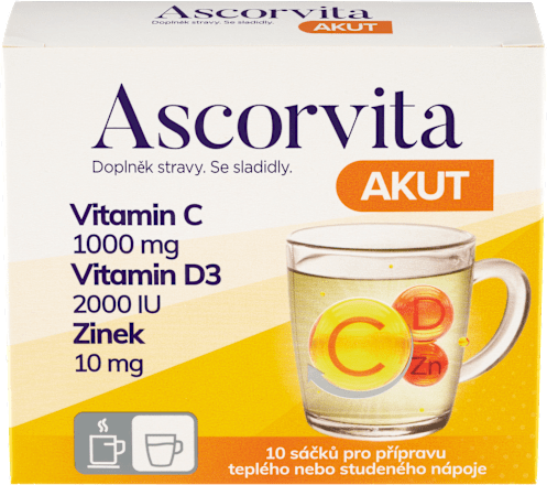 AKUT vitamín C, vitamín D3 a zinek Ascorvita