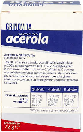 Suplement diety ACEROLLA GriNovita, tabletki ZDROVIT