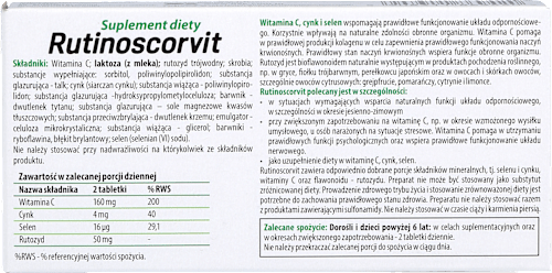 Suplement diety wzmacniający organizm, tabletki RUTINOSCORVIT