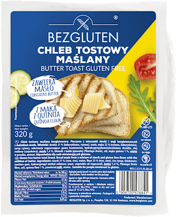 Chleb tostowy, maślany BEZGLUTEN