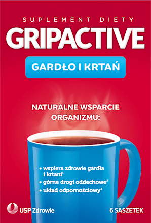 Suplement diety wspomagający zdrowie gardła i krtani, saszetki   USP ZDROWIE