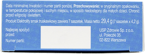 Elektrolity, smak truskawkowy, saszetki USP ZDROWIE